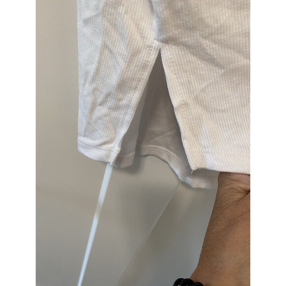 Terez White Women's Size Large Short Sleeve V-Neck T-Shirt Stretchy‎ oversized - Picture 6 of 7